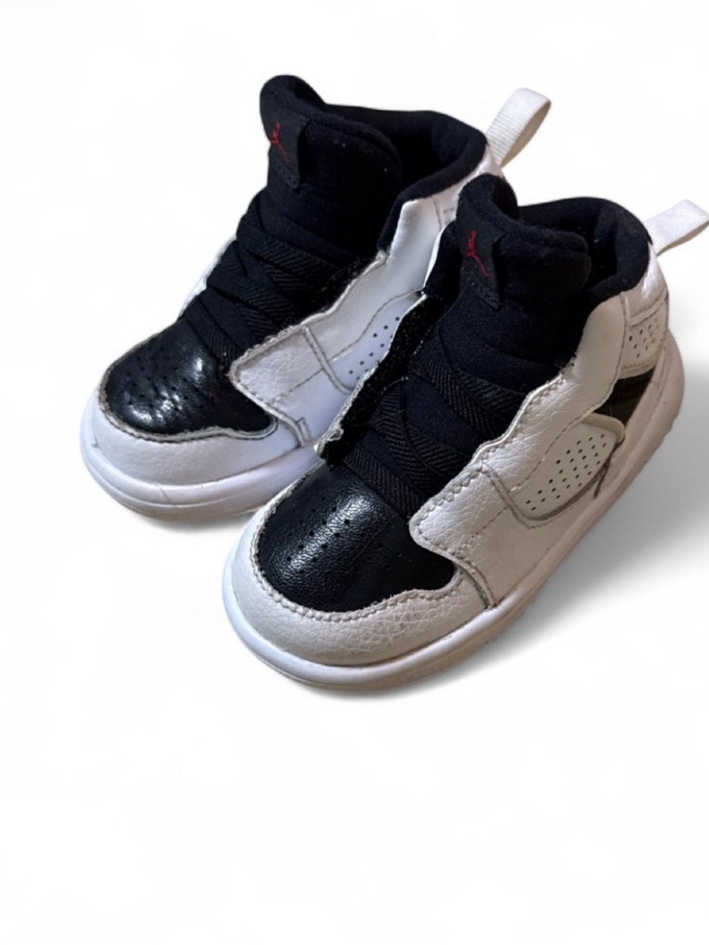 Jordan Kids Black, White & Red High-Top Sneakers
